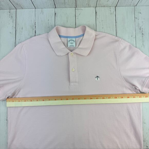 Brooks Brothers Pink Golden Fleece Slim Fit Performance Polo Shirt Size Large - Picture 15 of 16